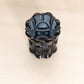 Vintage Small Dark Blue Glass Toothpick Holder with Circular Designs