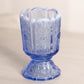 Vintage Small Dark Blue Opalescent Fenton Paneled Daisy Toothpick Holder