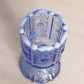 Vintage Small Dark Blue Opalescent Fenton Paneled Daisy Toothpick Holder