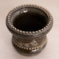 Vintage Small Dark Brown Slag Glass Toothpick Holder with Leaf Designs