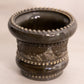 Vintage Small Dark Brown Slag Glass Toothpick Holder with Leaf Designs