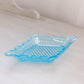 Vintage Small Diamond Blue Glass Dish with Hobnail Bottom