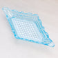 Vintage Small Diamond Blue Glass Dish with Hobnail Bottom
