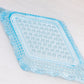 Vintage Small Diamond Blue Glass Dish with Hobnail Bottom
