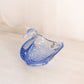 Vintage Small Fenton Glass Blue Opalescent Swan Dish
