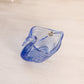 Vintage Small Fenton Glass Blue Opalescent Swan Dish