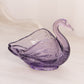 Vintage Small Fenton Glass Dark Purple Swan Dish