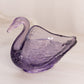Vintage Small Fenton Glass Dark Purple Swan Dish