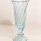 Vintage Small Fostoria Blue Glass Vase with Swirl Design