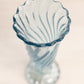 Vintage Small Fostoria Blue Glass Vase with Swirl Design