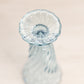 Vintage Small Fostoria Blue Glass Vase with Swirl Design