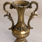 Vintage Small Gold Tone Metal Floral Handled Vase (Made in Italy)