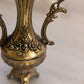 Vintage Small Gold Tone Metal Floral Handled Vase (Made in Italy)