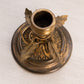 Vintage Small Gold Tone Metal Flower Candleholder with Leaf Designs