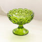 Vintage Small Green Glass Moon & Star Compote