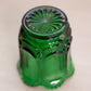Vintage Small Green Glass Toothpick Holder with Oval Designs