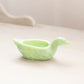 Vintage Small Green Milk Glass Iridescent Bird Dish