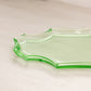 Vintage Small Green Uranium Glass Tray with Pointed Corners (Glows)