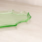 Vintage Small Green Uranium Glass Tray with Pointed Corners (Glows)