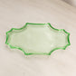 Vintage Small Green Uranium Glass Tray with Pointed Corners (Glows)
