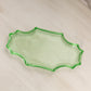 Vintage Small Green Uranium Glass Tray with Pointed Corners (Glows)