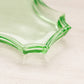 Vintage Small Green Uranium Glass Tray with Pointed Corners (Glows)