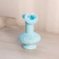 Vintage Small Imperial Glass Pearlescent Light Blue Vase with Pinched Top