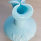 Vintage Small Imperial Glass Pearlescent Light Blue Vase with Pinched Top