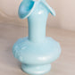 Vintage Small Imperial Glass Pearlescent Light Blue Vase with Pinched Top
