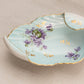 Vintage Small Light Blue Ceramic Floral Leaf Dish