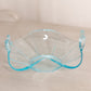 Vintage Small Light Blue Glass Dish with Dolphin Handles