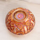 Vintage Small Orange Iridescent Carnival Glass Bowl with Sawtooth Edge