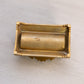 Vintage Small Rectangular Brass Stamp Holder with Floral Accents