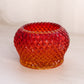 Vintage Small Red Amberina Glass Glass English Hobnail Bowl (Glows)