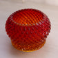 Vintage Small Red Amberina Glass Glass English Hobnail Bowl (Glows)