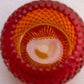 Vintage Small Red Amberina Glass Glass English Hobnail Bowl (Glows)