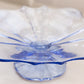 Vintage Small Square Blue Glass Footed Dish