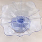 Vintage Small Square Blue Glass Footed Dish