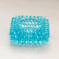 Vintage Small Square Blue Glass Hobnail Salt Cellar (Glows)