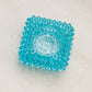 Vintage Small Square Blue Glass Hobnail Salt Cellar (Glows)