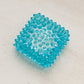 Vintage Small Square Blue Glass Hobnail Salt Cellar (Glows)