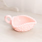 Vintage Small Triangular Pink Milk Glass Nappy with Sawtooth Edge