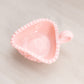 Vintage Small Triangular Pink Milk Glass Nappy with Sawtooth Edge