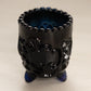 Vintage Small Very Dark Blue Glass Croesus 3-Toed Toothpick Holder