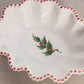 Vintage Small Westmoreland Holly Berry White Milk Glass Dish