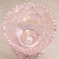 Vintage Small Westmoreland Pink Iridescent Glass Footed Compote Dish