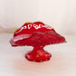 Vintage Small Westmoreland Red Amberina Pedestal Banana Boat (Glows)