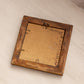 Vintage Small Square Cream Florals in Vase Painting with Brown Frame