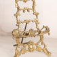 Vintage Tall Brass Easel with Fancy Floral Designs