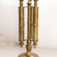 Vintage Tall Brass Footed Triple Candleholder